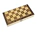 Wooden Chess and Checkers Set with Portable Folding Interior Storage Checkers Board Game Pocket Checkers Game Set and Travel Chess board(10