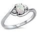 Oxford Diamond Co Lab Created White Opal & Cubic Zirconia .925 Sterling Silver Ring Size 9