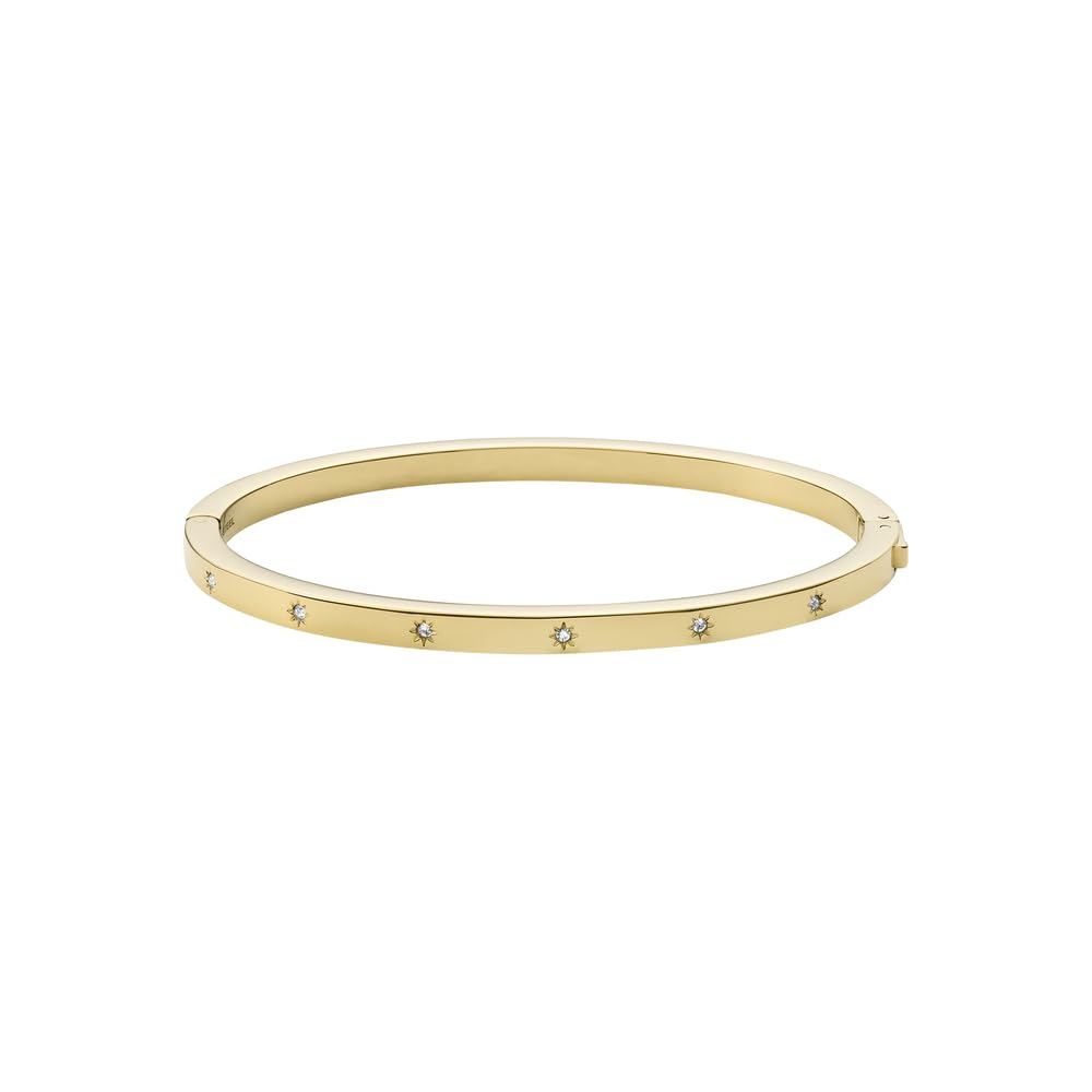 Fossil Bracelet for Women Sutton, Length: 61mm x 57mm, Width: 4mm Gold Stainless Steel Bracelet, JF03872710