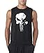 New Way 687 - Men's Sleeveless New Daredevil Punisher Skull Logo Large Black