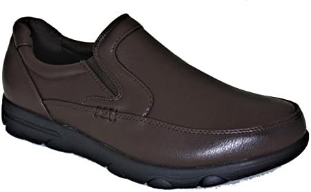 Gelato Moc Toe Slipon Slip &amp; Oil Resistant Men's Comfort work Shoe With Water &amp; Stain Resistant Upper Brown 9.5 D(M) US
