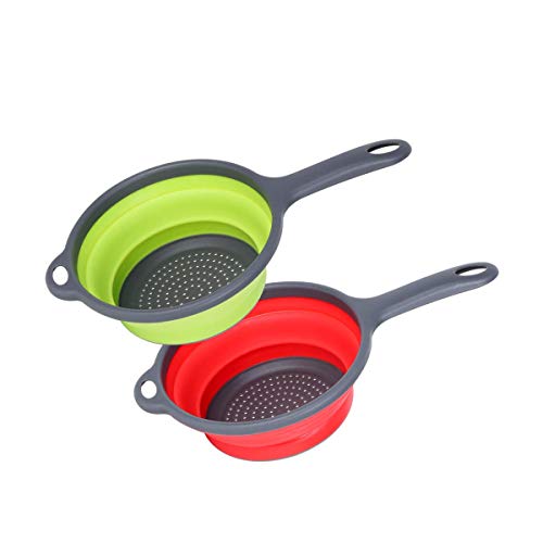 Collapsible Colander, DCS FoodGrade Silicone Colanders, Round Kitchen