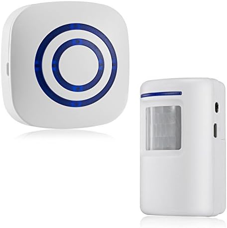 HappyCell Wireless PIR Motion Sensor Doorbell 490-feet Range with 38 Chimes, No Batteries for Receiver (White)