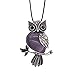 ZHEPIN Owl Necklace Amethyst Healing Pendant Nekclace for Women Men Spiritual Energy Gemstone Necklace - 19 inches