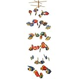 Assorted Fish Mobile Wind Chime, 50 Piece Set, Made from Albesia Wood