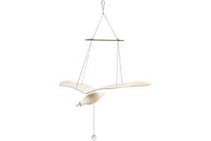 ＫＬＫＣＭＳ Seagull Mobile, Wooden Soaring Seagulls Hanging Decoration, Wood Soaring Seagulls for Nursery Balcony