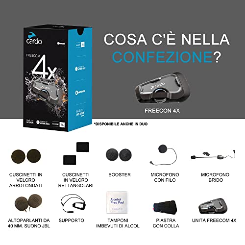 CARDO, Freecom 4X Bluetooth Hands-free Intercom Only, Black, One Size