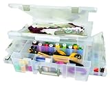ArtBin 6980AB Super Satchel Deluxe 1-Compartment Lid/Divided Base, Translucent Clear