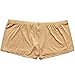 FEESHOW Men's Silky Boxer Briefs Shorts Bugle Pouch Underwear (Nude, X-Large)