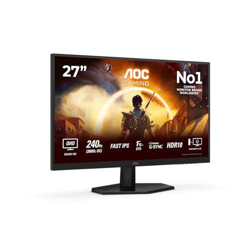 Q27G42ZE Gaming Monitor 27 Pulgadas 260Hz Panel Fast IPS, 1ms GtG, HDR10, G-Sync Compatible, (2560x1440 HDMI 1x 2.0) Negro
