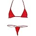 YiZYiF Women's Micro Mini Bikini Brazilian Triangle Thong Swimwear Swimsuit Set Red