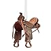 Gallerie II Western Saddle Horse Brown Leather Polyresin Equestrian Decor Decorative Christmas Xmas Hanging Handcrafted Ornament for The Cowboy Cowgirl Brown