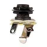 Musiclily 1/4 Inch 6.35mm Mono Electric Guitar Bass Input Jack Socket, Black( Pack of 2)