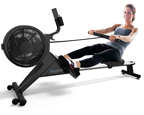 SereneLife Smart Rowing Machine-Home Rowing Machine with Smartphone Fitness Monitoring App-Row Machine for Gym or Home…
