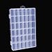 Clear Jewelry Box - Plastic Bead Storage Container, Earrings Storage Organizer with Adjustable Dividers, 36 Grids, 10.75 x 1.7 x 7 Inches