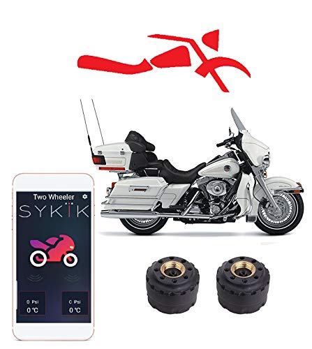 SYKIK Rider Wireless tire Pressure Monitoring System for Motorcycles. Check Your tire Pressure While Riding (W/APP)