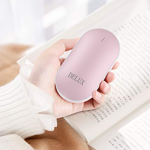 Delux Electronic Hand Warmers Rechargeable,5200mAh PowerBank USB Pocket Hand Warmer Portable Hand Heater, Great Solution for Raynaud Syndrome and Arthritis Sufferers, Best Gift in Cold Winter - Thumbnail 4