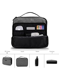 BAGSMART   Organizador de cables de electrónica de viaje, 3 capas, con bolsa para iPad de 9,7 pulgadas, discos duros, cables, cargador, Kindle