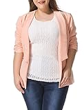 Alya Women Plus Size 3/4 Sleeves Turn Down Collar Blazer