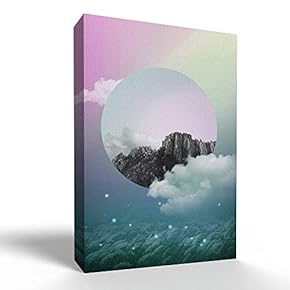 Canvas Wall Art - Super Big Moon with Mountain Landscape - Modern Home Art Stretched and Framed Ready to Hang - 12x18 inches