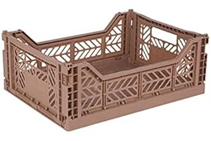 AYKASA Collapsible Storage Bins - Plastic Stackable Boxes, Utility Crate, Milk Crate