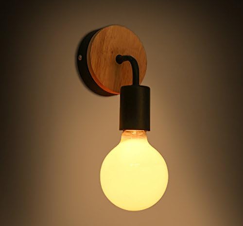 1 Pack Modern Style Wall Sconce Minimalist Industrial Loft Antique Wall Lamp Lighting Luminaire Decorations for Bedroom Guest Room &amp; Closet (black)