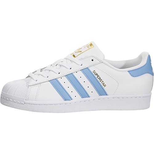 Adidas Youth Superstar Foundation White Blue Leather Trainers 6.5 US