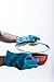 NiceBake Silicone Gloves Heat Resistant BBQ Oven Mitts Anti Slip Grip Best for Microwave Grilling and Baking 5 Fingers 1 Pair Blue