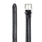 1RedPlace Mens Braided Faux Leather Big and Tall Casual Belt (50/52, Black)