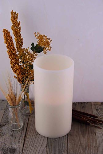 LED Wax Pillar Candle Ivory 6x12 inches