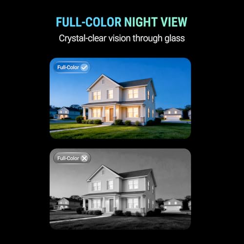 CINMOORE No Drill Window Security Camera, 2.5K 4MP Wireless/Wired WiFi Indoor/Outdoor Camera, Free AI Human/Vehicle/Pet Detection, 5000mAh Battery or Plug-in Power, Full Duplex Audio, 24/7 Recording