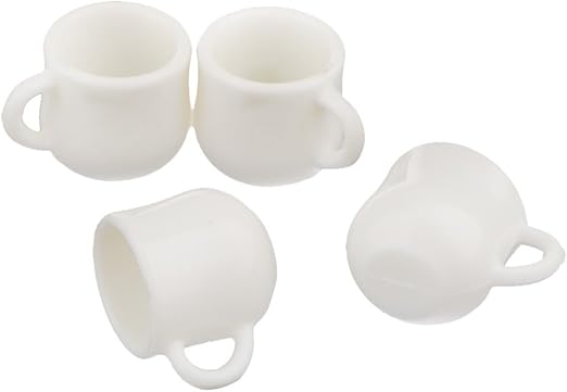 ノーブランド 品 4本入り 1 12 ドールハウス ミニチュア ホワイト カップ マグ 家具 おもちゃ Amazon
