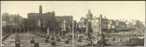 Photo Panoramic view of Roman Forum looking towards Capital 1909