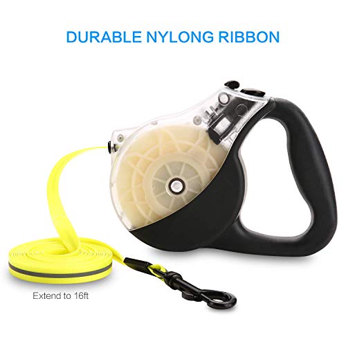 WEILIGU Retractable Dog Leash，Reflective Safety and Strong Anti-Fracture 12ft TPU Scratch Resistant Plastic Wrapped Braided Rope，One-Handed Brake, Pause, Lock - Thumbnail 3