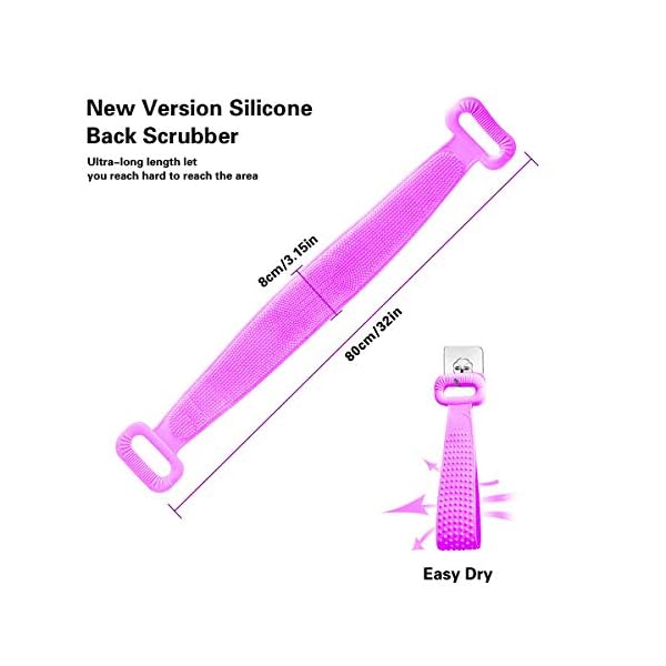 Silicone Shower Brush, Body Scrubber for Shower - Exfoliating Double-Sided Body Back Scrubber - Silicone Body Scrubber…