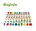 Muyindo Montessori Wood Blocks Puzzle Board Set for Toddler Preschool Kids, Learning & Educational Toys for Number Counting, Colors Stacking, Shape Sorting, Early Education Toy