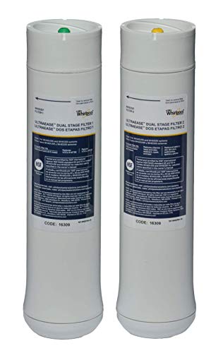 Whirlpool WHEEDF Dual Stage Replacement Pre/Post Water Filters | Fits WHADUS5 & WHED20 Filtration Systems | 1 Set
