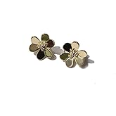 Handmade Clover Earrings for Women 18k Gold Plated AAA Cubic Zirconia Glossy Flowers Stud Earrings Luxury Ear Buckle Classical Fashion Jewelry