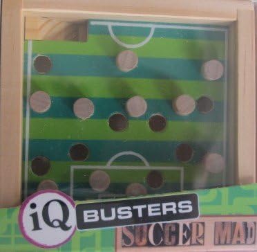 IQ Busters Labyrinth Cat's Craddle Puzzle Wooden Pocket Size Puzzle (Green Soccer Mad)