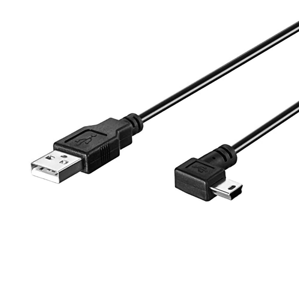 LARRITS 5M USB 2.0 A To Mini B USB 5 pin Cable 90 Degree Right Angle Elbow Power Supply Cable Extra Long For Garmin Dash Cam Car GPS Navigation Dashcam DVR Camera Camcorder — image 1