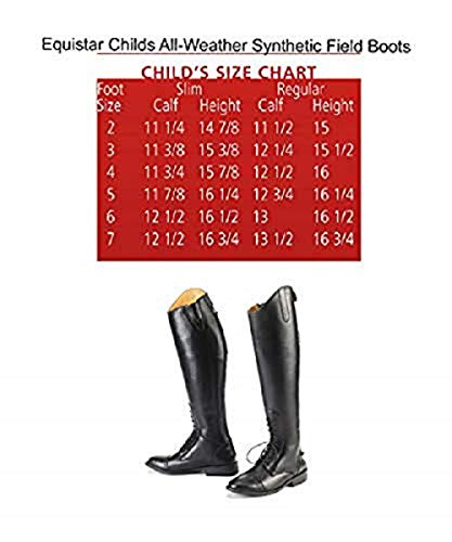 Equistar Childs All-Weather Synthetic Field Riding Boots, Black, 5 - Thumbnail 2