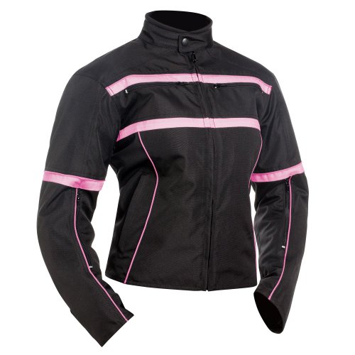 BILT Women's Helia Waterproof Vented Textile Motorcycle Jacket - 2XL, Pink/Black