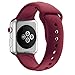 Huanlong New Soft Silicone Sport Style Replacement Iwatch Strap Band for Apple Wrist Watch (Rose Red 38mm S/M)