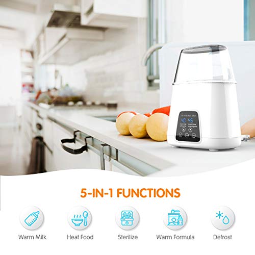 【Upgraded 2020】Dual Bottle Warmer & Sterilizer 5-in-1 Baby with Timer - Two Bottles BPA-Free Fast Baby Infant Food Rapid Defrosting, Heating - Twin Accurate Temperature Control of Breastmilk, Formula - Thumbnail 7