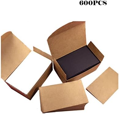 600PCS DEEBF Three colors, mini blank cards, greeting cards, note cards, message cards, business card cards, gift cards(wood color,black,white)