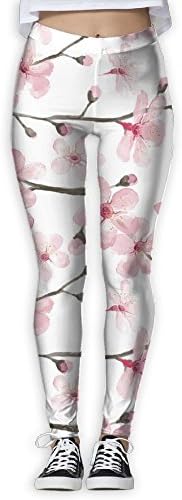 IIYAGZUUIA Botanical Sakura Women's Yoga Pants Sports Fitness Pants X-Large