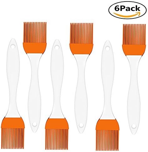 Pastry Brush ,Famecame Silicone Basting Brush , set of 6 - Small(Orange)