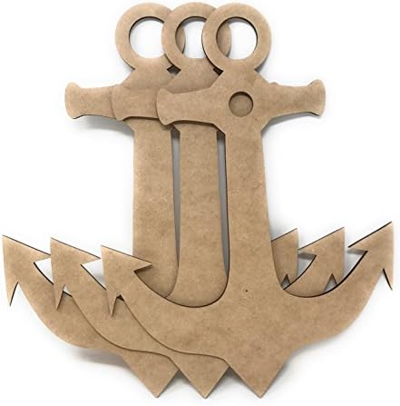 12" Wooden Anchor Unfinished Wood Craft Anchors (Package of 3)(2H3)