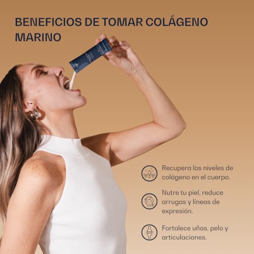 The Blue Formula Marine Collagen Peptides - Colágeno Marino Hidrolizado en Péptidos, Polvo Sin Sabor en Sobres Individuales, 10 g por Porción, Suplemento Alimenticio Diario - 20 Sobres, 200 g