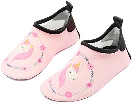 Qevellya Kids Water Shoes Swim Slip on Barefoot Aqua Socks Shoes for Beach Pool Surfing Boys Girls Toddler